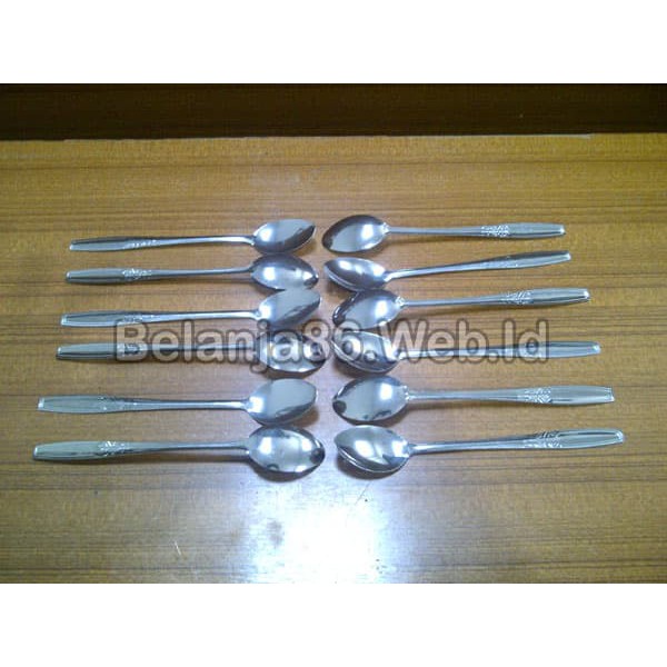 

12 Pcs Tea Spoon Sendok Teh Gagang Panjang Tragle Parfait Spoon