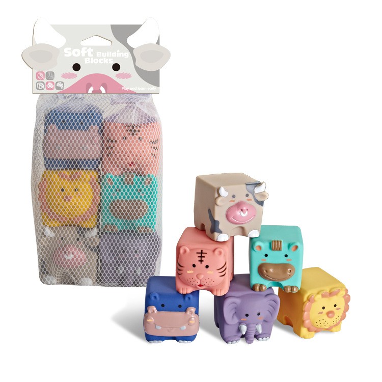 HZ Soft Building Blocks / Mainan Balok Lentur / Balok Karet Halus / Animal Cute Soft