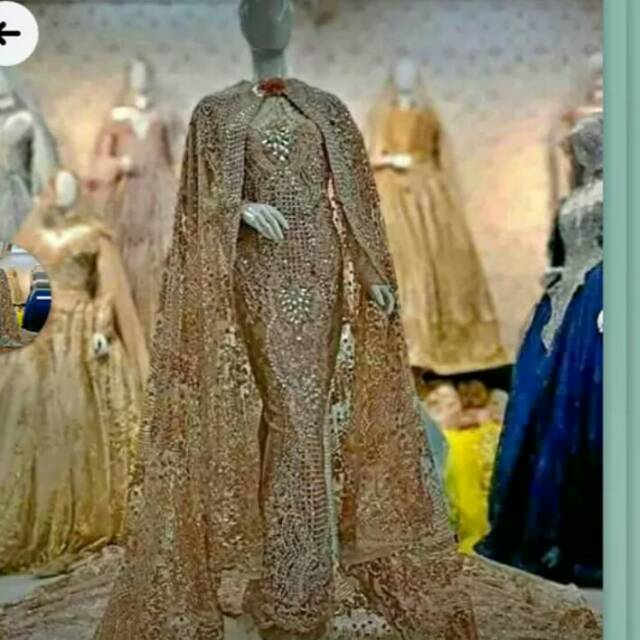 baju pegantin baru warna rose gold, gold ,  biru wardah