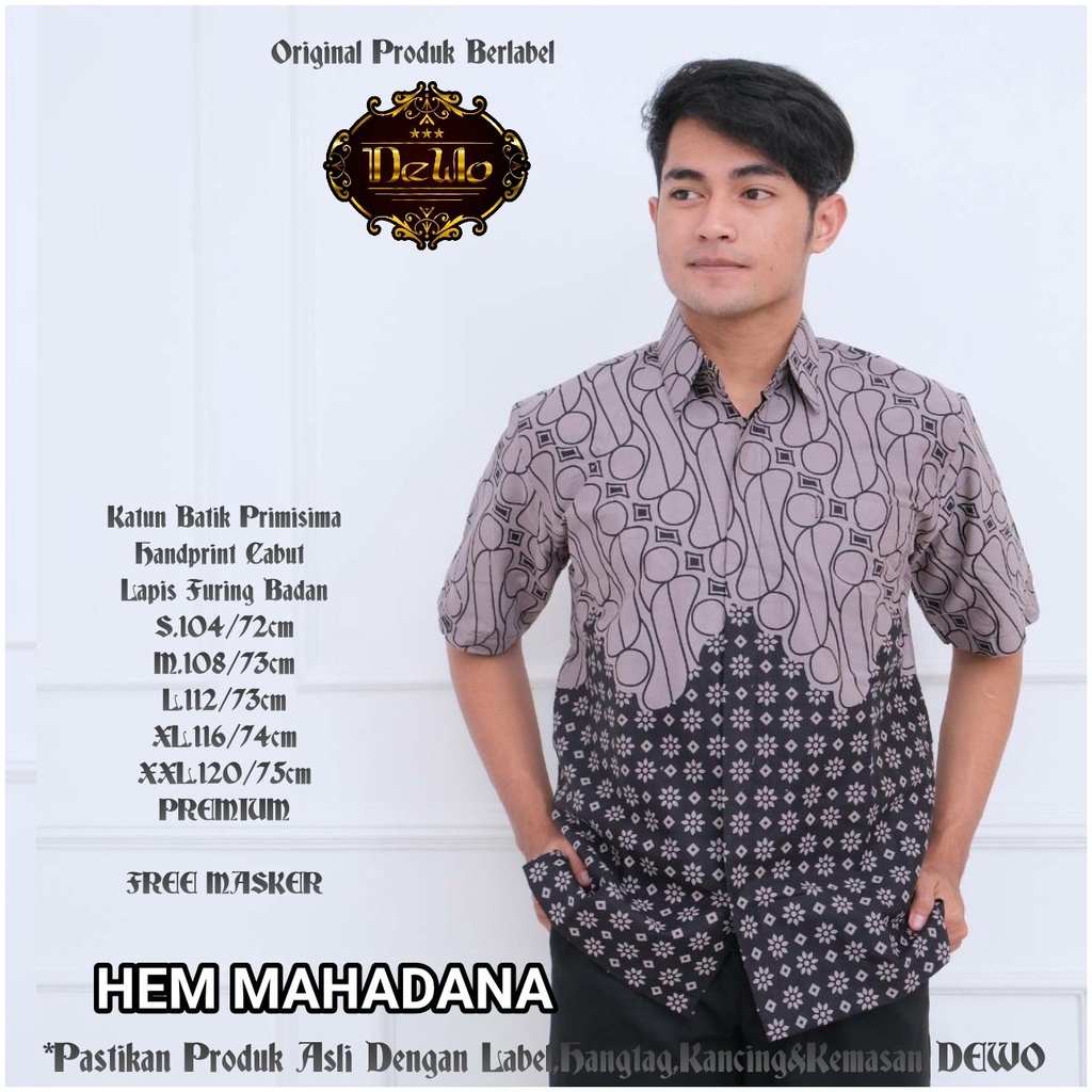 MAHADANA DEWO BATIKSOLOAMANAH KEMEJA BAJU BATIK PRIA SOLO LENGAN PENDEK PANJANG LAPIS FURING ATASAN BATIK PREMIUM MODERN KATUN HALUS MAHESWARA GANDEWA MANDURA NAGASIWA IBAKARA URAGA NUMATYA BRATAJAYA HARJUNOSOSRO NARAYA PRADANA DEWANDRA NITISARA DAMAR