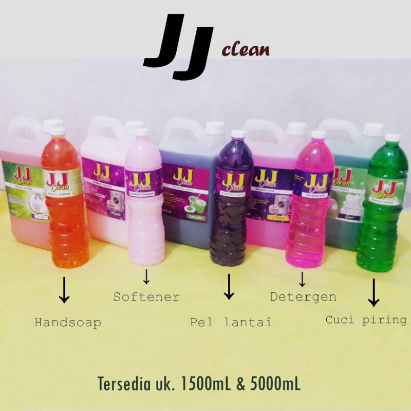 JJ clean /Sabun cuci piring , Sabun cuci Tangan , Softener , pembersih lantai , Detergen Cair