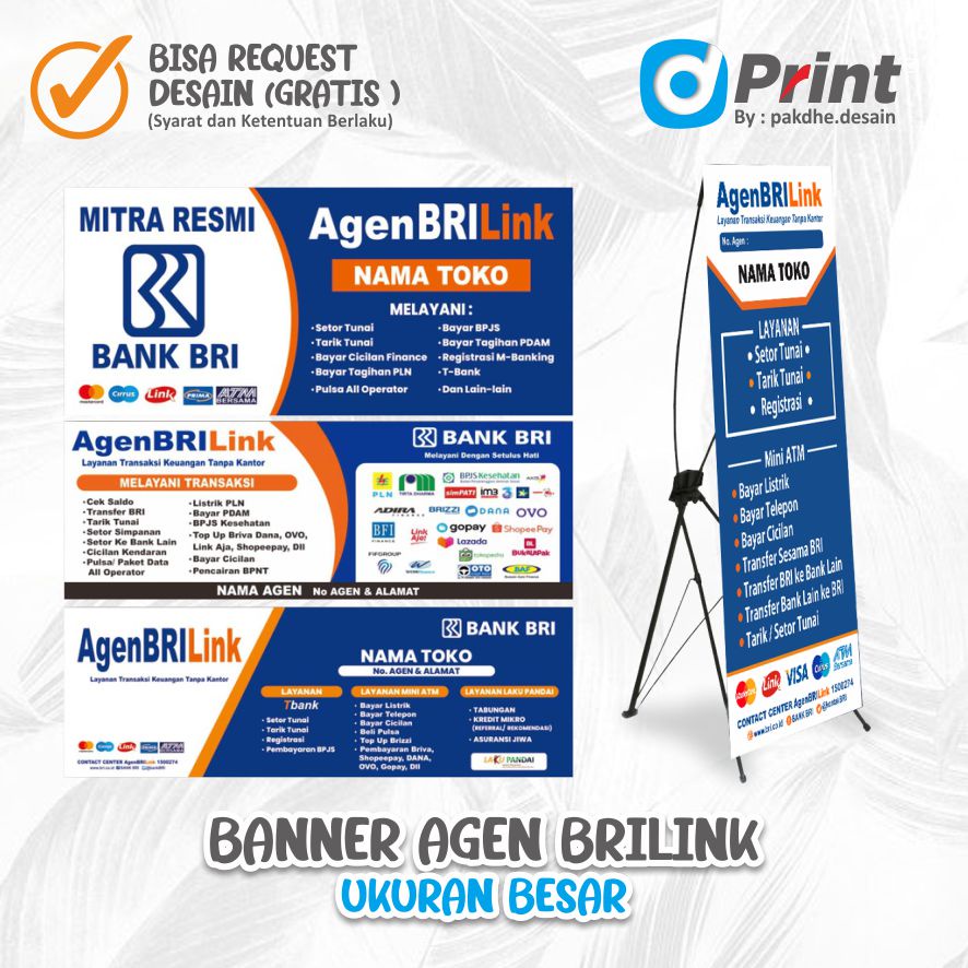 Banner Spanduk Agen BRILink Custom ukuran Besar