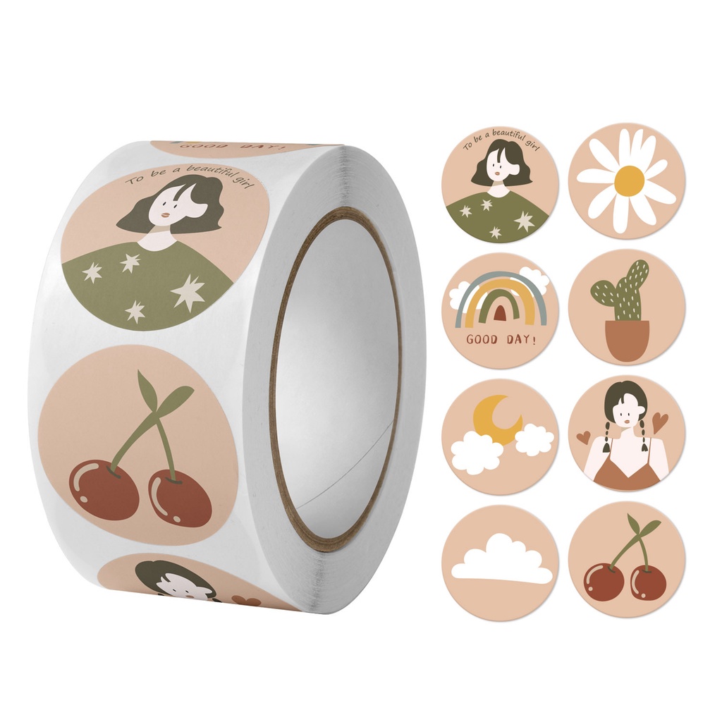 

50pcs Cute Brown Green Thank You Seal Sticker / Stiker Terima Kasih Lucu untuk Online Shop Packing Label Sticker Packaging Seal Segel