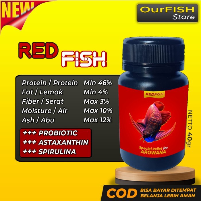 REDFISH - Pelet Ikan Arwana Super High Protein