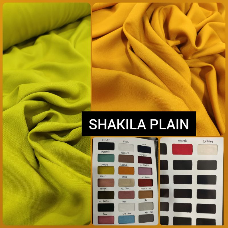 Kain Shakila Polos Silky Lembut Semi Stretch