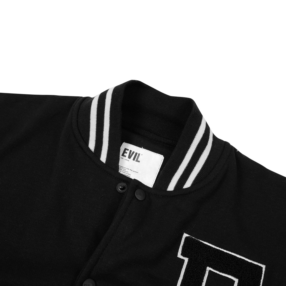 JAKET VARSITY EVIL ARMY | NINE TY NINE BLACK
