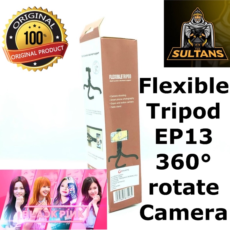 Grosir flexible tripod ep13 360° rotate camera holder stand selfie premium super quality