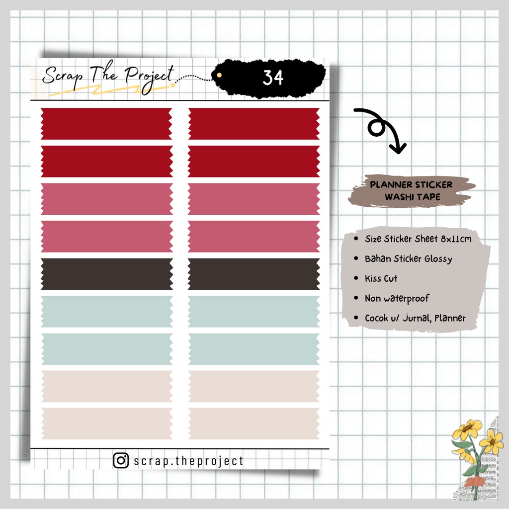 

STICKER EECO PLANNER / STICKER WASHI TAPE / STP - 34