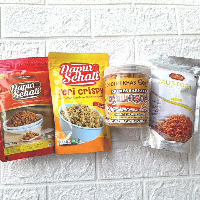 

Paket Makanan Anti GTM (Kering Kentang, Abon, Kremes, Teri Crispy)