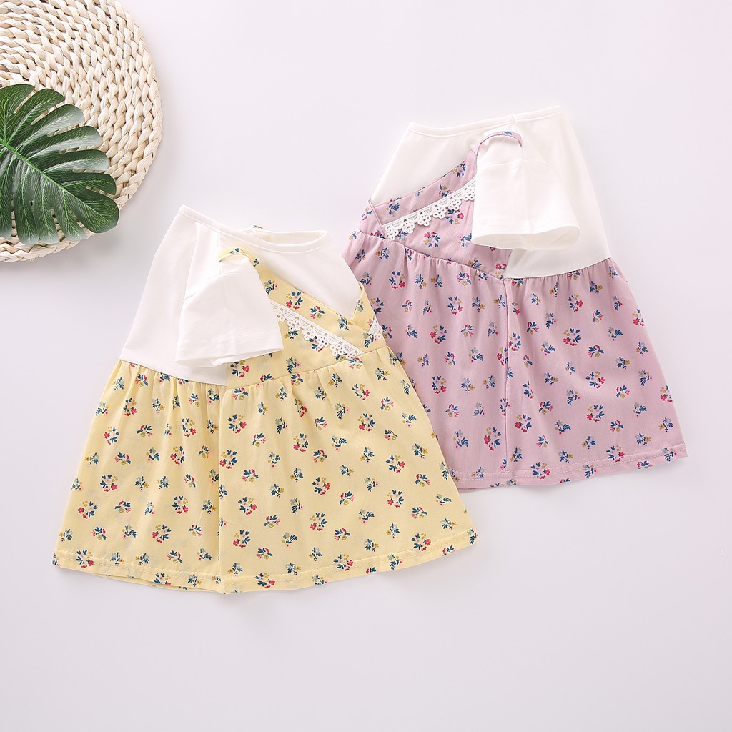 Dress Anak Perempuan Jumpsuit Motif Bunga Import Bahan Cotton Lembut Estimasi usia 3 Bln -4 Tahun-1