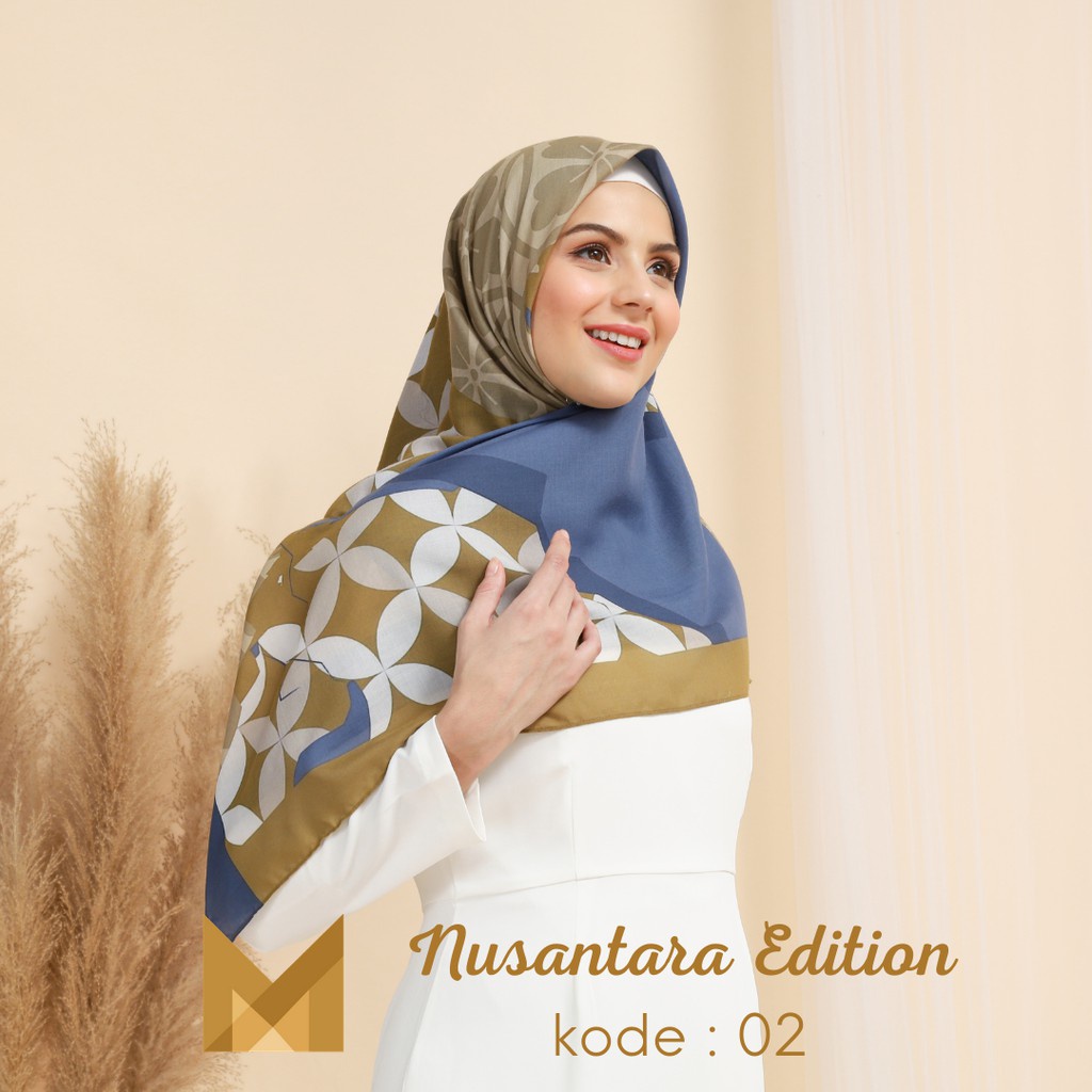 Meirista Hijab Nusantara Edition 02 | Kerudung Segi Empat Lasercut Segiempat Voal Premium Printing Motif/Jilbab/Kerudung