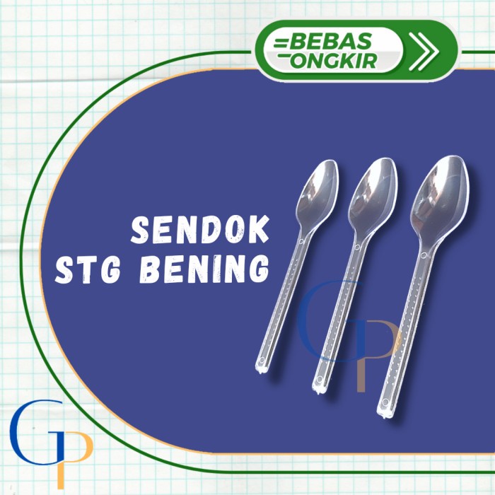 Sendok Plastik STG Bening Isi 50 Pcs/ Sendok Teh Plastik Bening