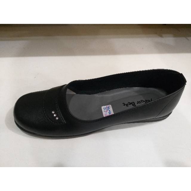 Sepatu Flat Slop Pantofel Hitam Fullblack Formal Resmi Cewek Sekolah Kerja Kuliah Formal Resmi Ospek