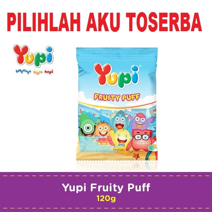 YUPI FRUITY PUFF 120 gram - ( HARGA 1 DUS ISI 24 BUNGKUS )