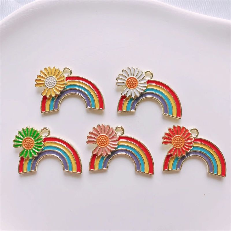 Bandul Kalung Gelang Bentuk Rainbow Bunga