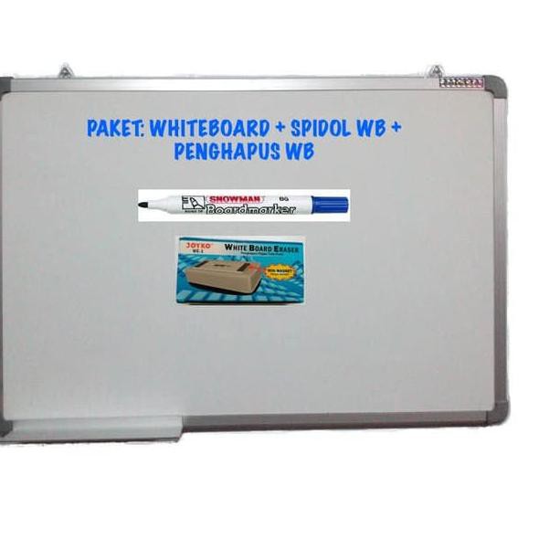 

【uri✰ qwr-42 PAKET Whiteboard Magnetic 60x90 + Spidol WB + Penghapus WB ^