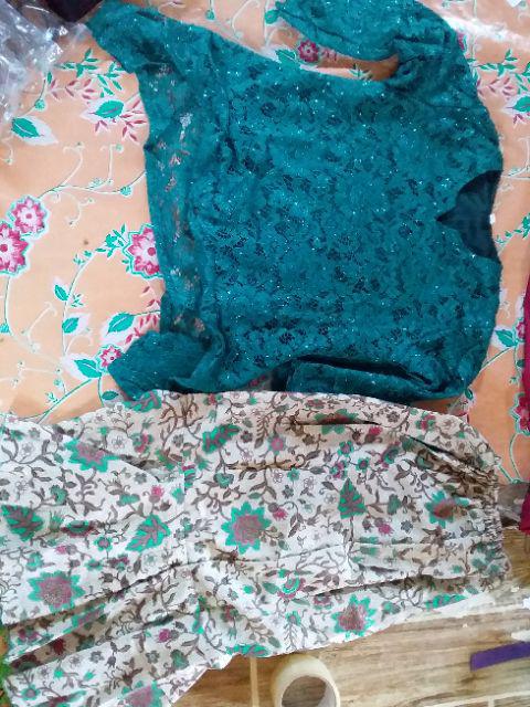 Setelan Rinjani Dan Rok Duyung Batik Anak Hijauterangtosca, Tannisa Collection