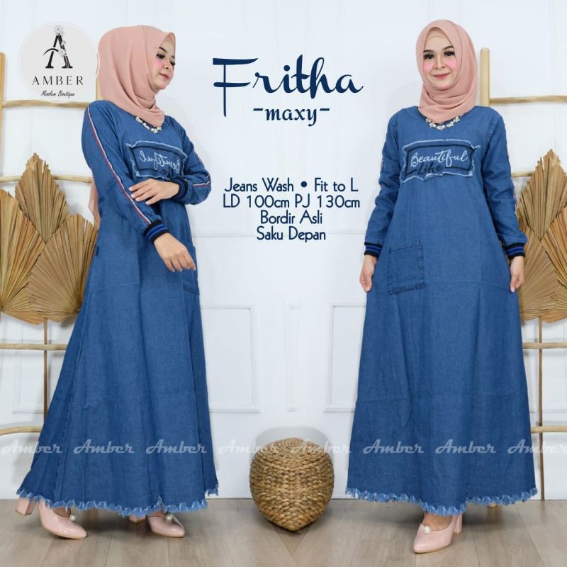 GAMIS JEANS / GAMIS JEANS TERBARU / FASHION MUSLIM GAMIS JEANS KEKINIAN COD