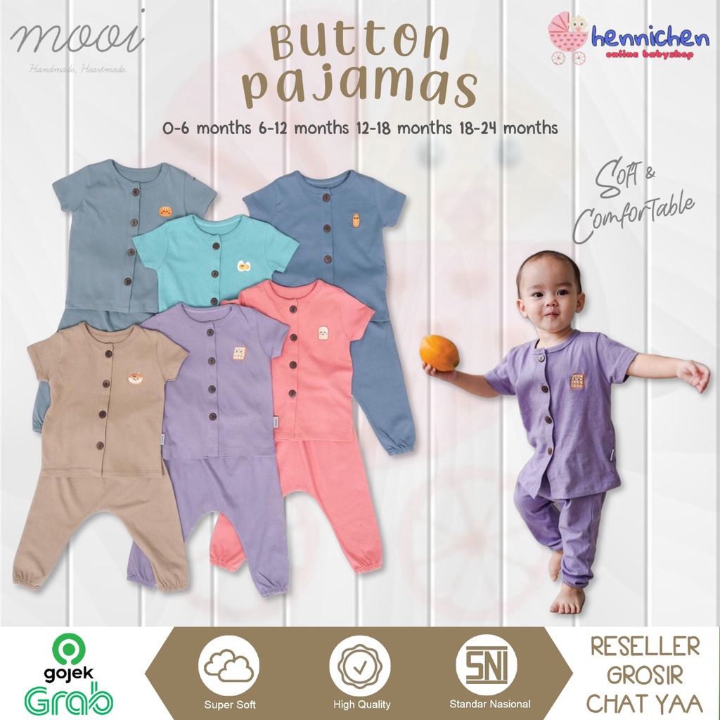 PROMO 7.7 PROMO BAJU LEBARAN MURAH Mooi Short Sleeve Button Setelan Piyama anak Pajamas Setelan Bayi  0-24 bulan