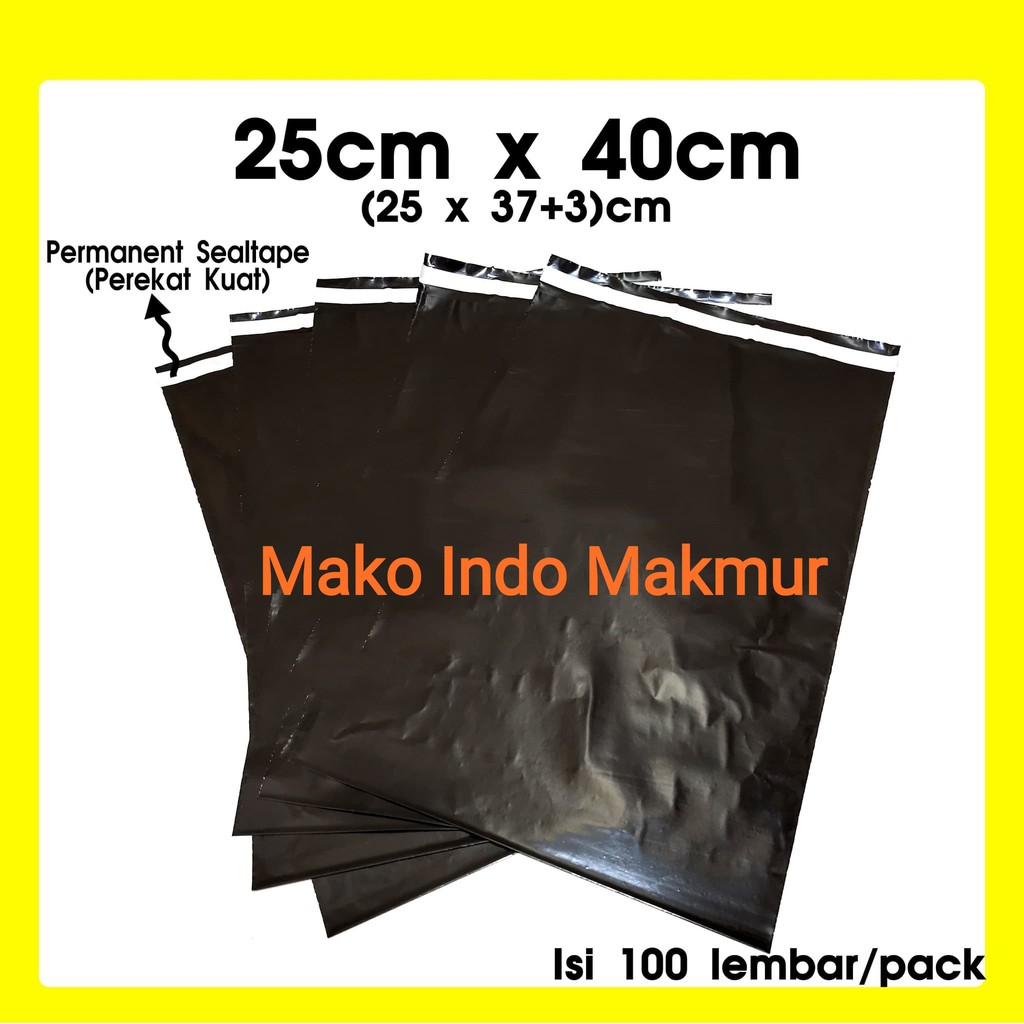 

Polymailer Hitam Glossy Premium Ukuran 25x40 Isi +/-100 Lembar