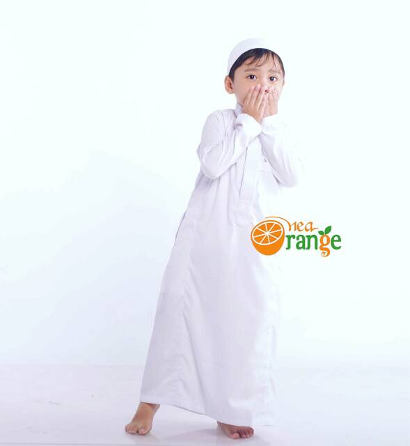 Nea Orange Gamis Anak &amp; Balita Jubah Pakistan Putih Hitam Abu Berry Mart