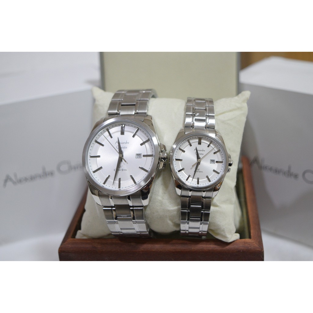 Alexandre Christie AC 8404 Silver Plat White Couple Edition Original