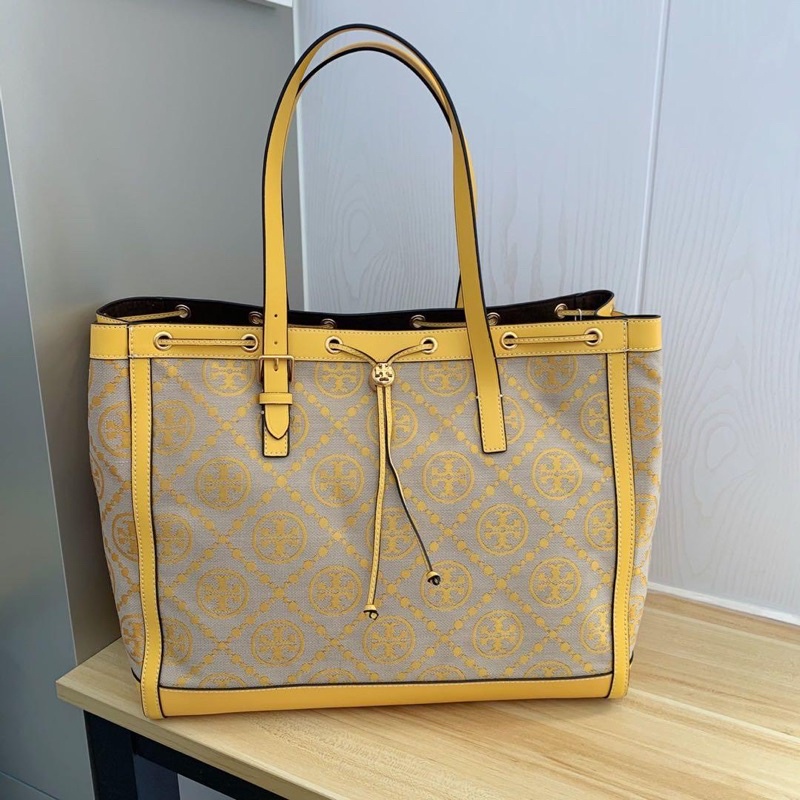 Tory Burch Monogram Jacquard Tote Goldfinch