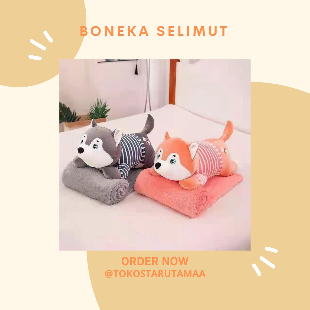 Boneka Selimut Lucu Serigala Buaya Hippo Kelinci Sapi Buah - kado unik ulang tahun BALMUT