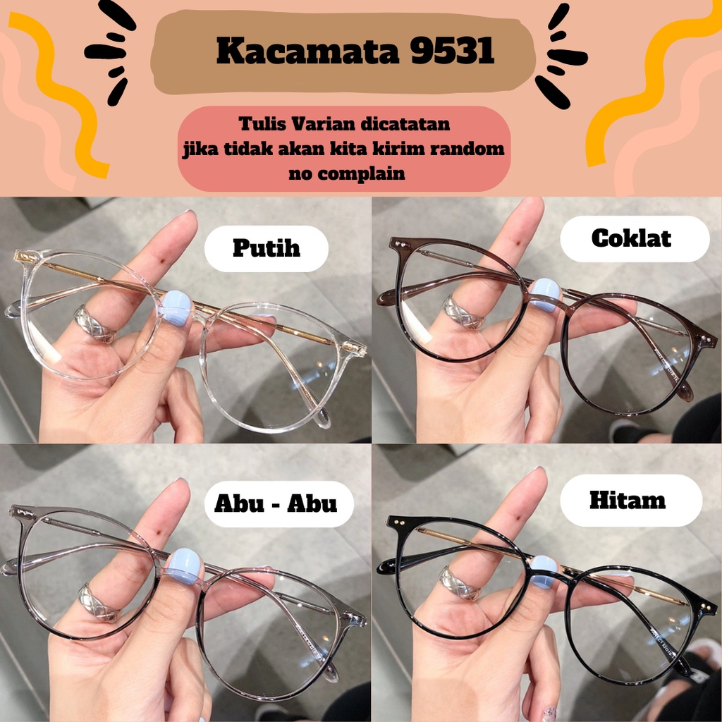 Kacamata Fashion Wanita Kacamata Retro Korean Fashion Kacamata Hitam Warna Gradasi