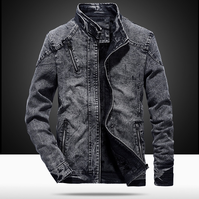 2021  Jaket Pria     Korea Tren Katun Slim Fit Pria Vintage Denim  Jaket pemuda