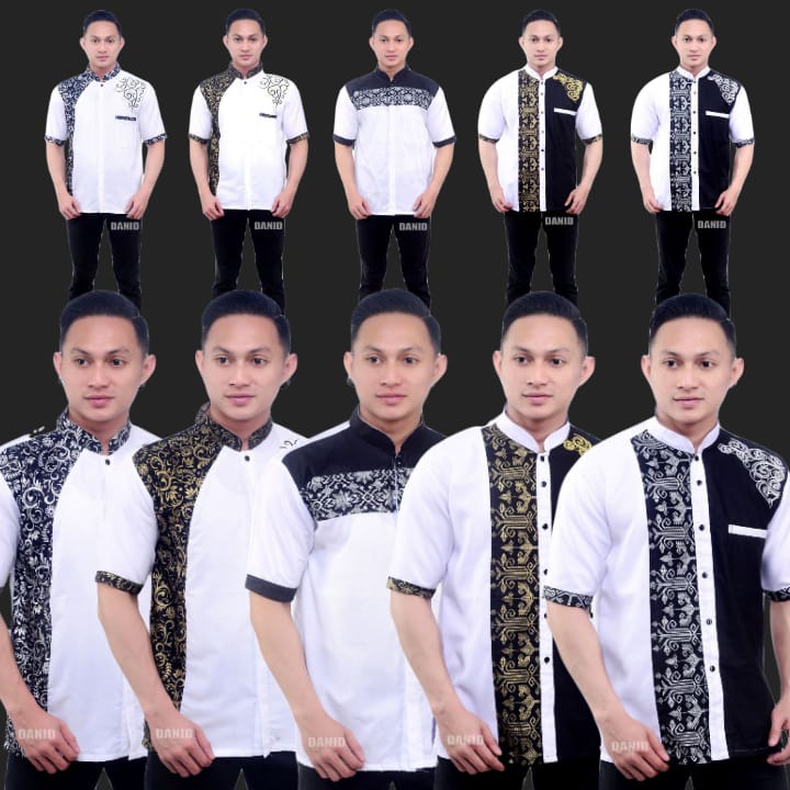 Baju koko dewasa lengan pendek terbaru koko bordir pria koko batik murah koko laki laki muslim koko 