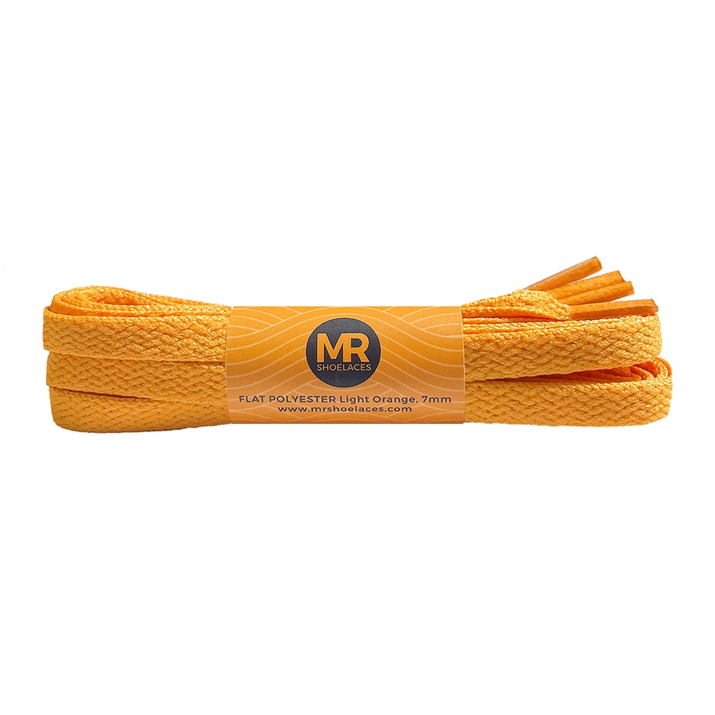 Original MR Shoelaces FP29 Jingga Muda (Light Orange) Tali Sepatu Polyester Pipih Flat 7mm 80cm 90cm 100cm 120cm 130cm 150cm 180cm 200cm untuk Sneakers - Premium Shoelace Premium Shoelaces