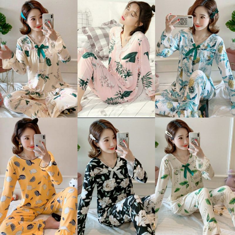 Piyama baju tidur wanita import rumbai list