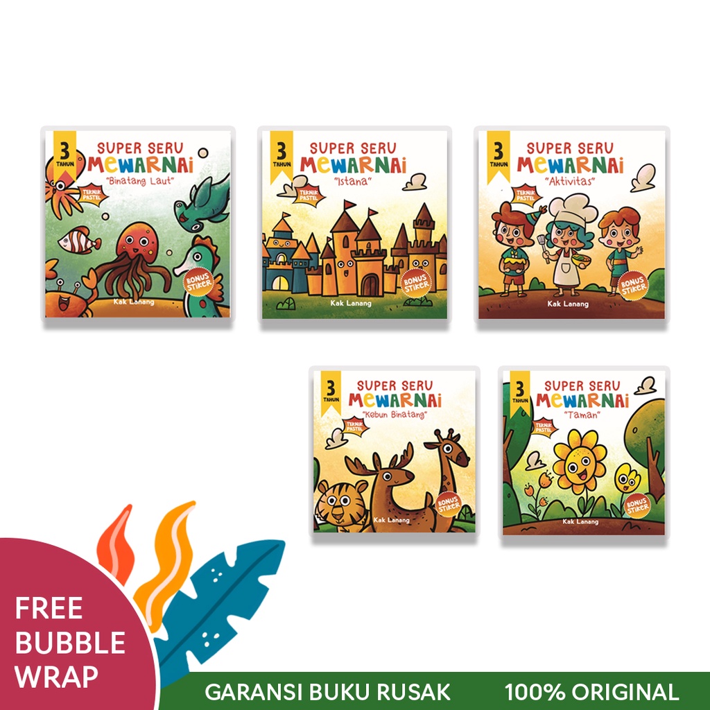 BUKU ANAK : Super Seru Mewarnai 3 Tahun : Buku Mewarnai : Buku Edukasi Anak