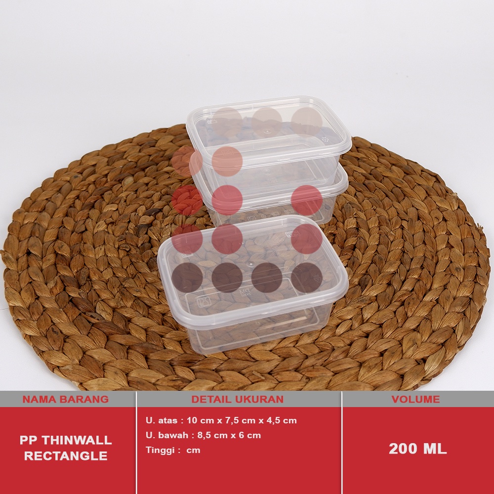 PP THINWALL REC 200 ML / 250 ML ISI 25 PCS
