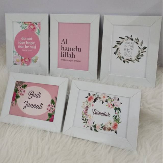 Paket walldecor murah isi 5 buah, pajangan dinding, poster shabbychic, shabbychic, poster islami
