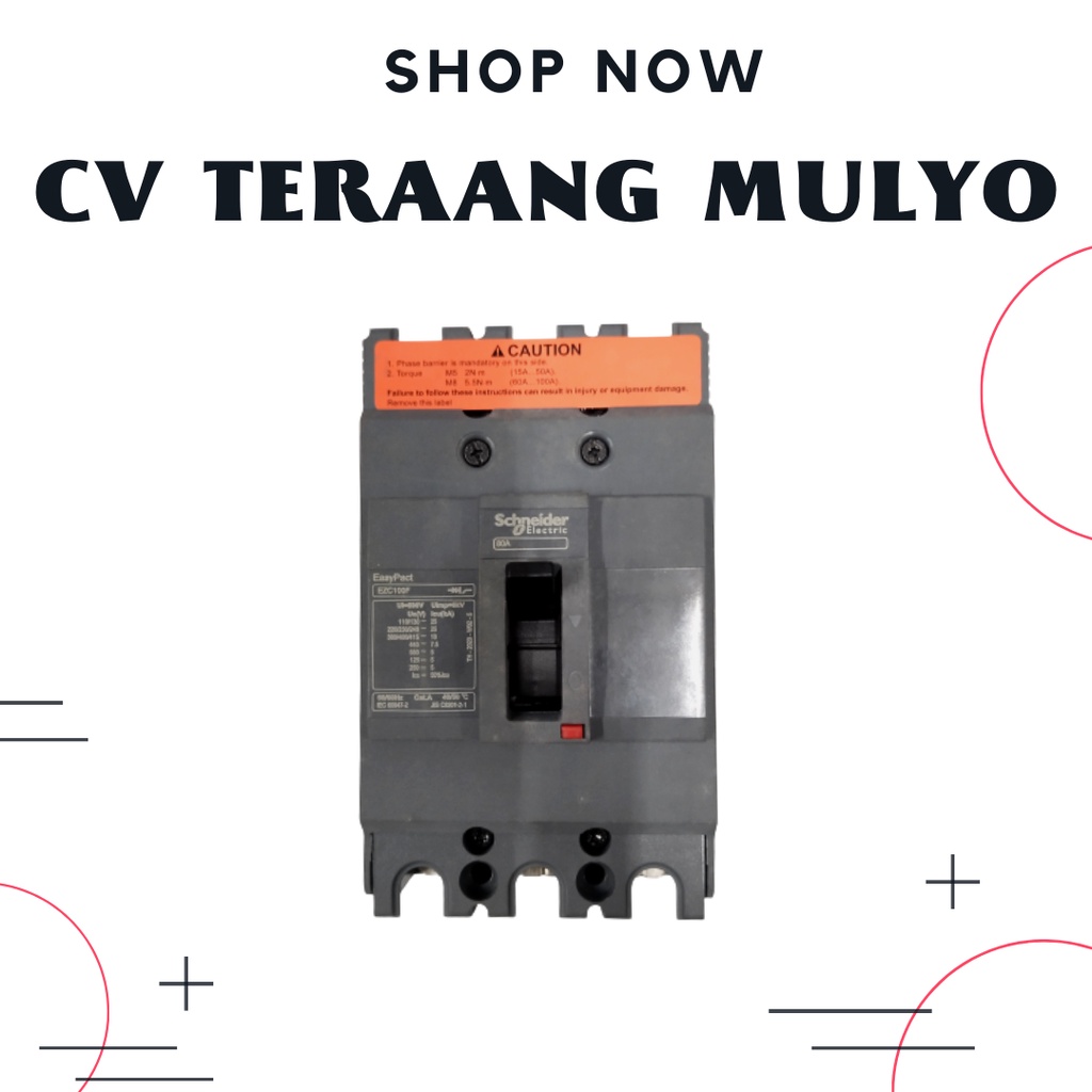 MCCB 80A SCHNEIDER EAZYPACT EZC100F3080 3POLE