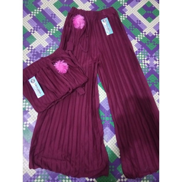 Marun / CELANA ANAK TANGGUNG / KULOT PLISKET ANAK TANGGUNG