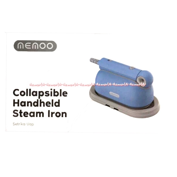 Memoo Collapsible Handheld Steam Iron Setrika Uap Minimalis Praktis Travelling Memo Steamer Strika Blue Biru Memo