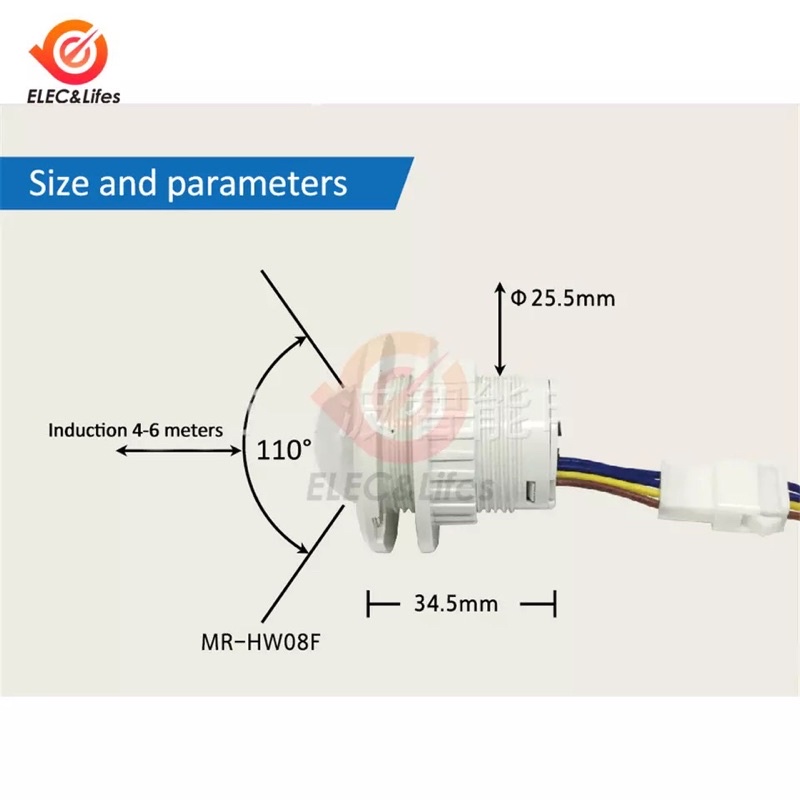 Saklar 220V LED PIR Infrared Sensor Detector IR Infrared Motion Switch Adjustable Waktu Lampu Induksi