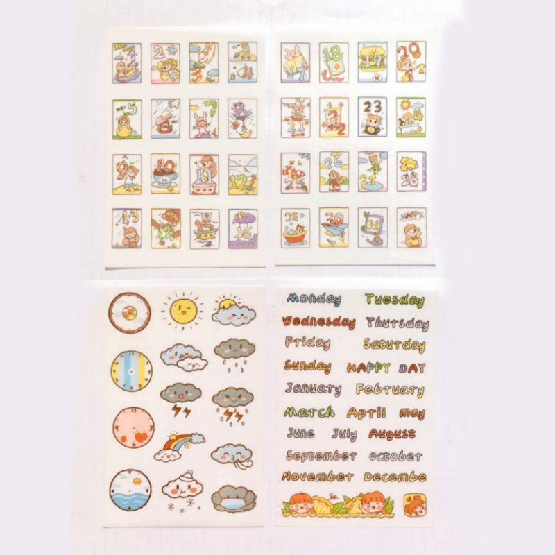 

Stiker jurnal Waktu Cuaca Bulan Hari Tanggal bisa ditulis dan blink