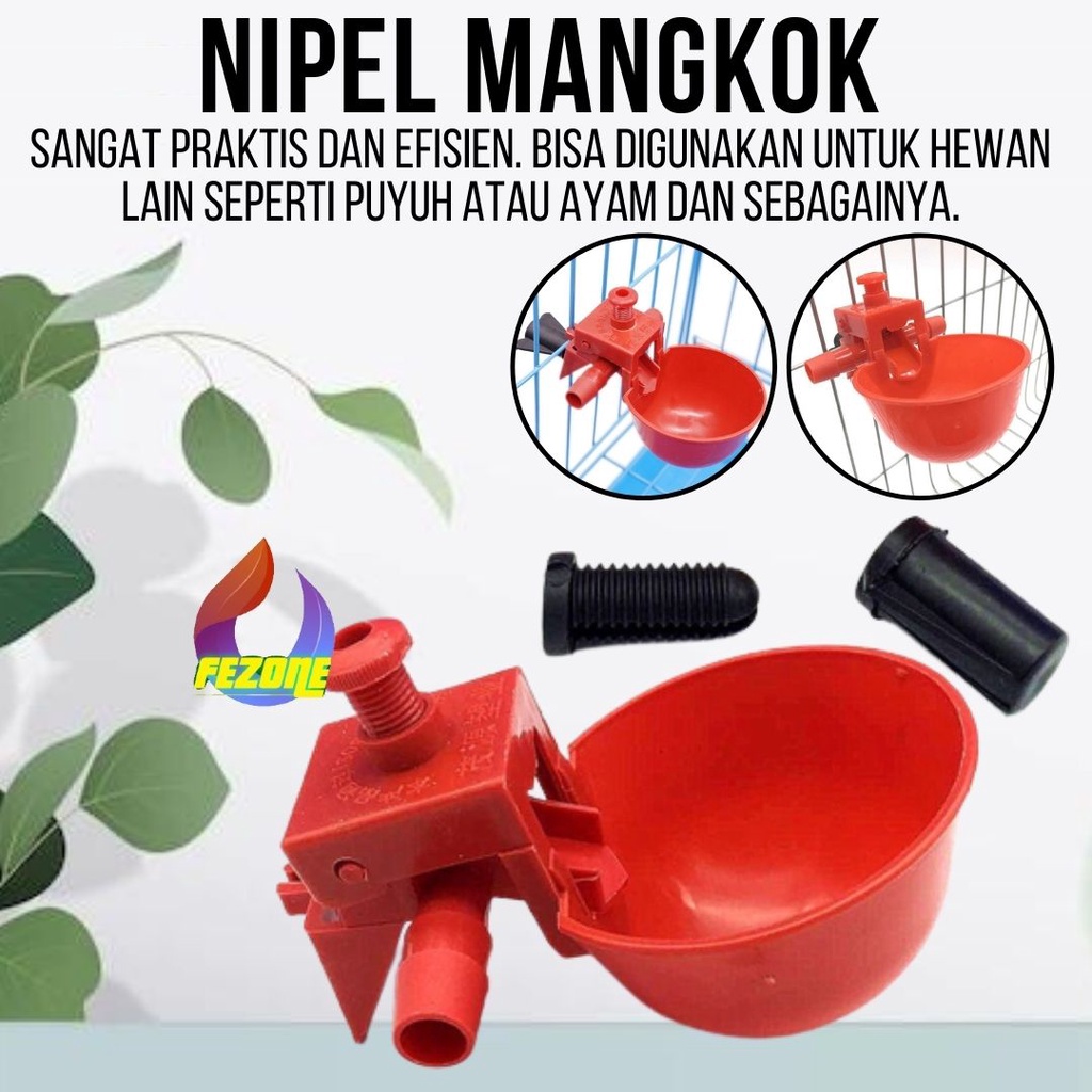 Nipple alat minum  dengan design khusus ayam puyuh unggas niple mangkok FEZONE