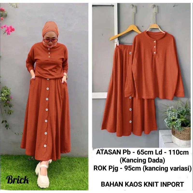 Knit lyra set Lycra set stelan rok knitt