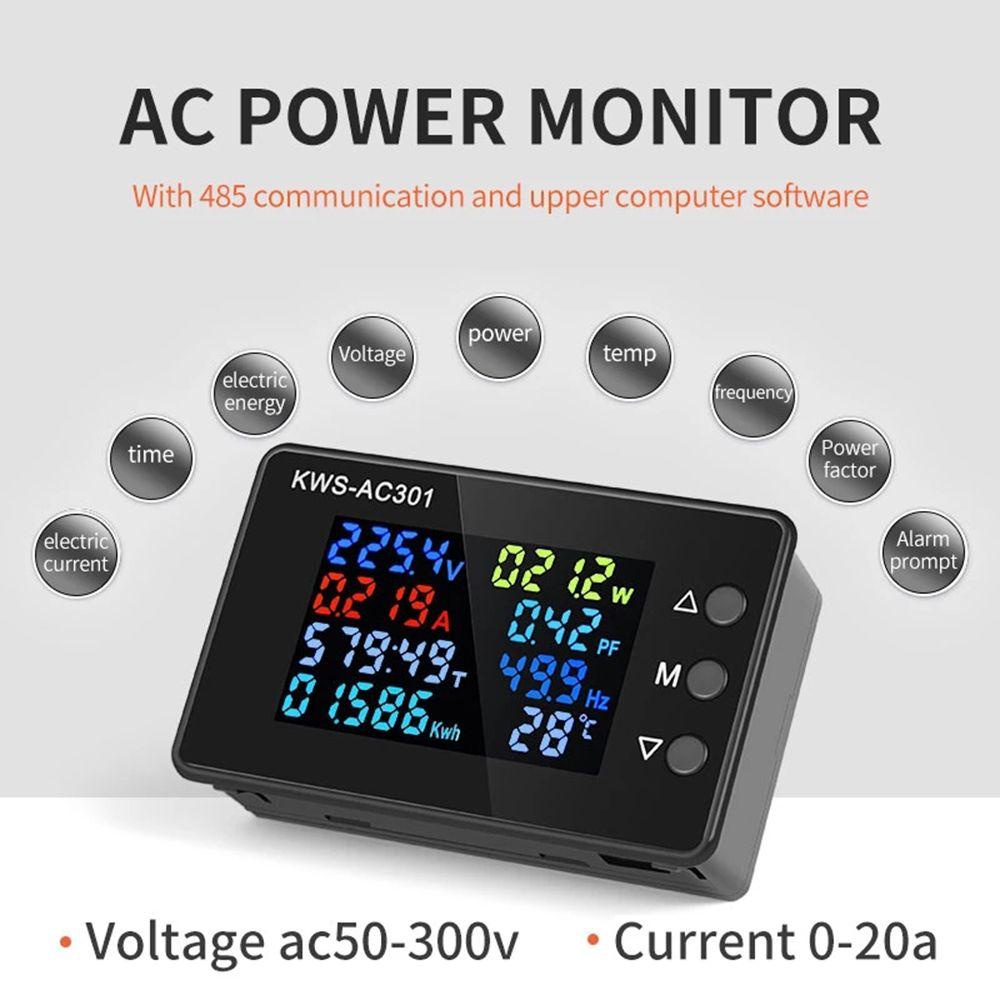 POPULAR Populer Digital Voltmeter Ammeter KWS-AC301 Didedikasikan Detektor Daya Chip 0-100A Power Energy Meter