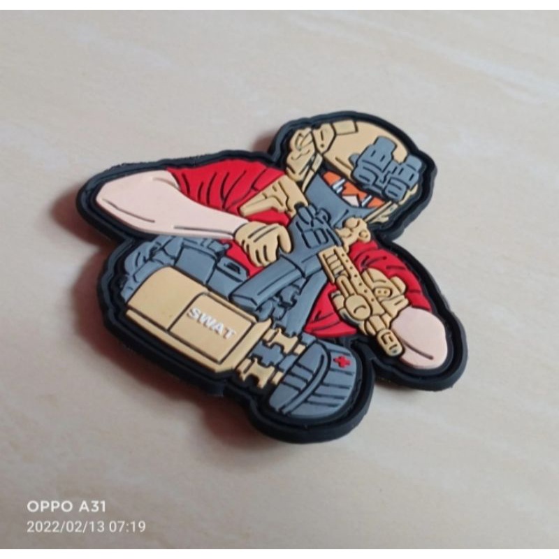 Patch rubber perekat tactical karakter swatt police
