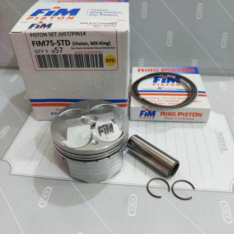 PISTON SEHER KIT SET FIM 75 ukuran 57 57,5 58 58,5 59 59,5 60 mm pen