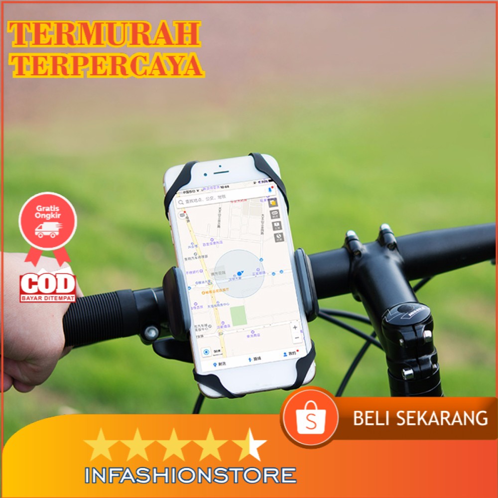 TaffSPORT Bike Smartphone Holder Sepeda Universal Rack Bicycle HOLDER KUAT UNTUK NARO SEPEDA
