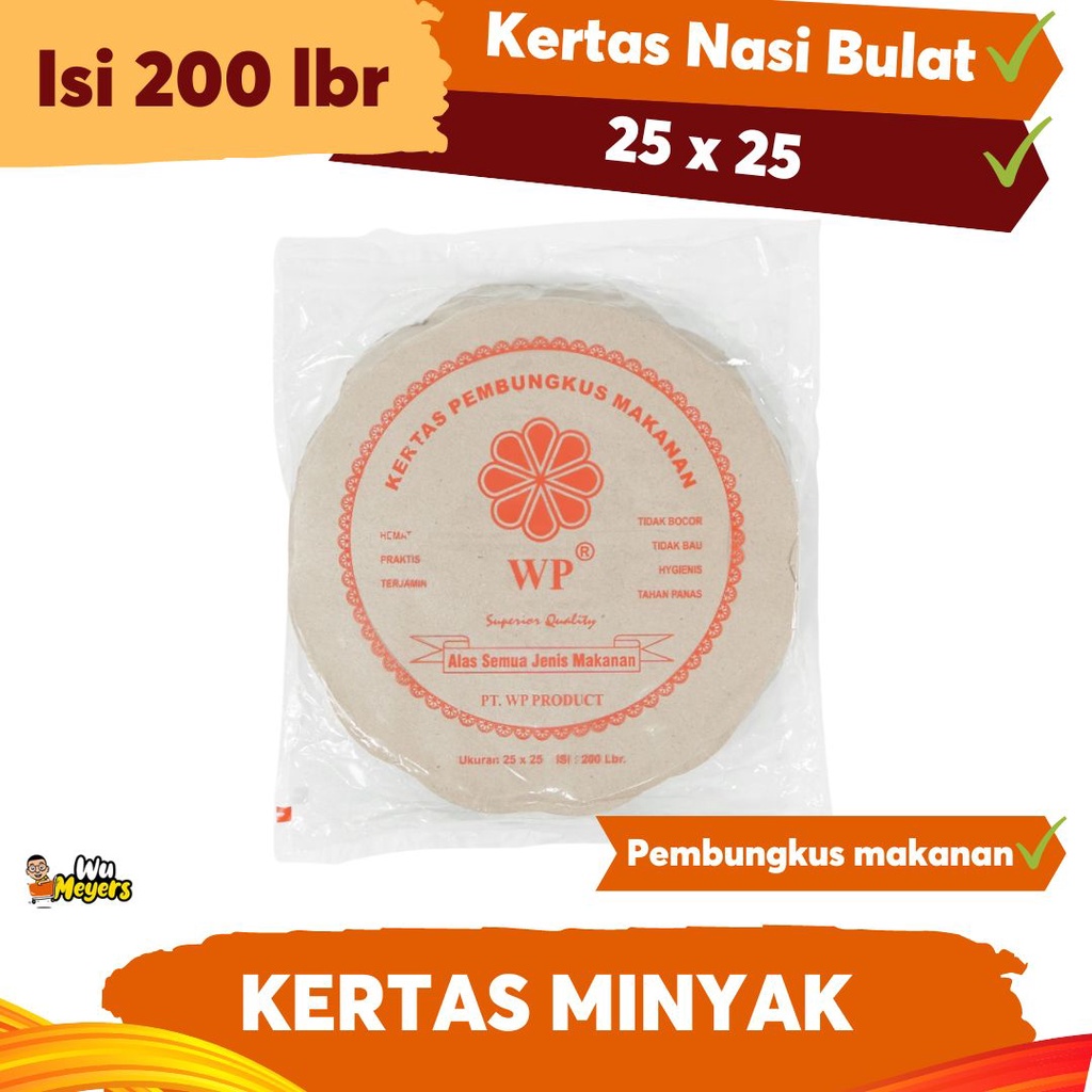 Kertas Nasi Bulat / Kertas Bungkus Makanan WP Isi 200