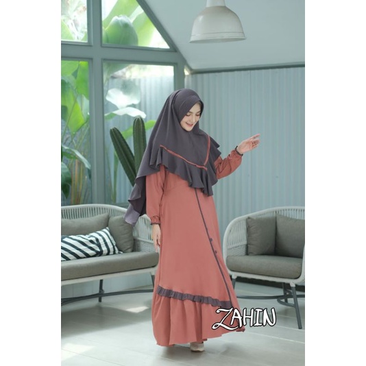 gamis syari set khimar zahin azzura