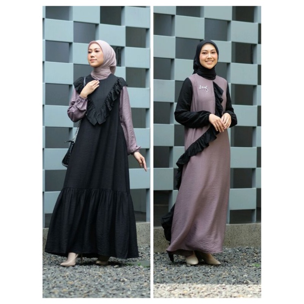DRESS DEENAY ILARIA SERIES ( BLACK RAISIN )